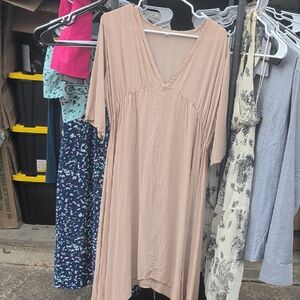 Elegant Beige Midi Dress